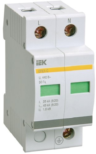 Ограничитель импульсных напряжений УЗИП IEK KARAT ОПС1-C 2п L-N-PE классII+III 20кА картинка